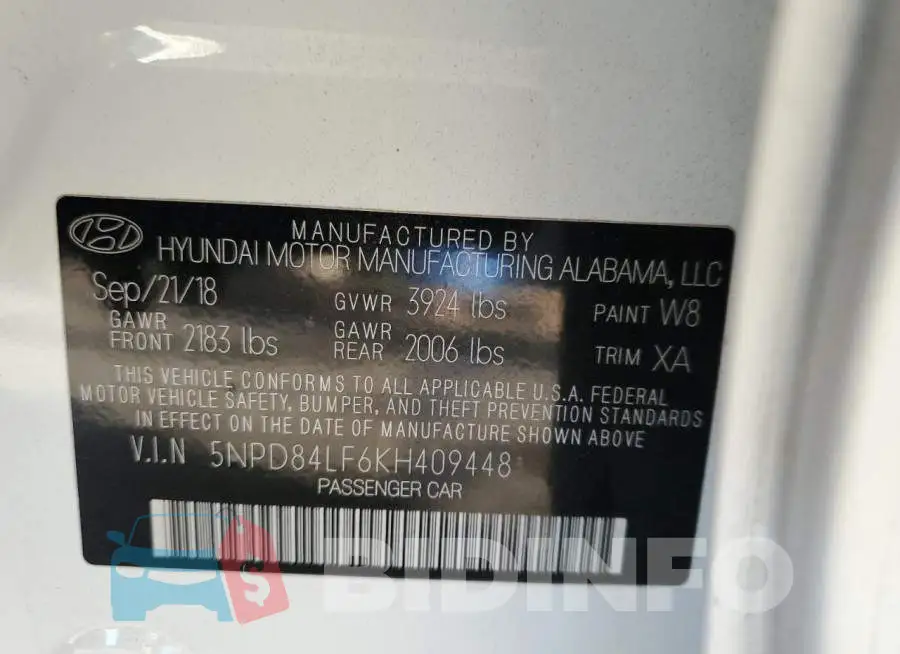 5NPD84LF6KH409448 Photo# 12