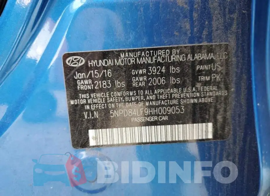 5NPD84LF9HH009053 Photo# 12