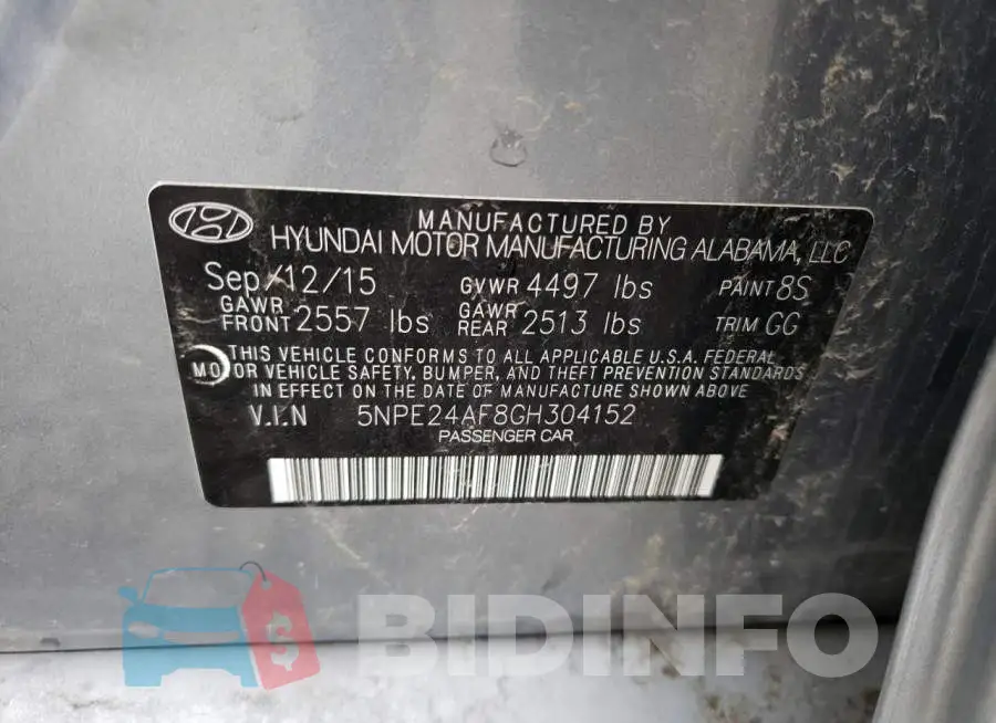 5NPE24AF8GH304152 Photo# 12