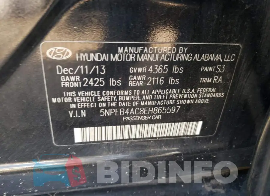 5NPEB4AC8EH865597 Photo# 10