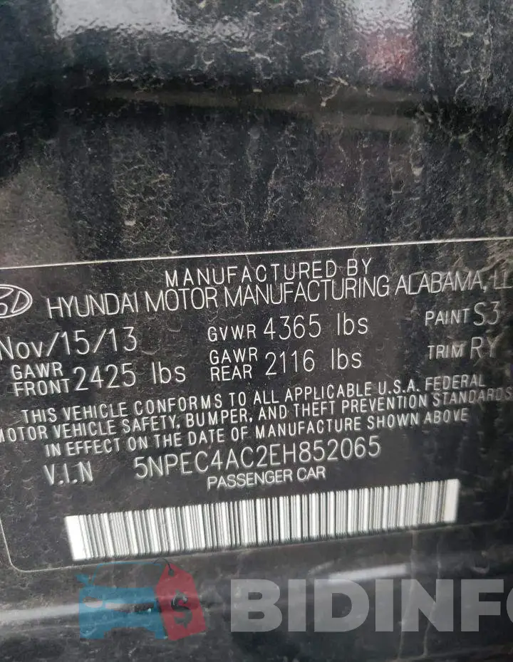 5NPEC4AC2EH852065 Photo# 12