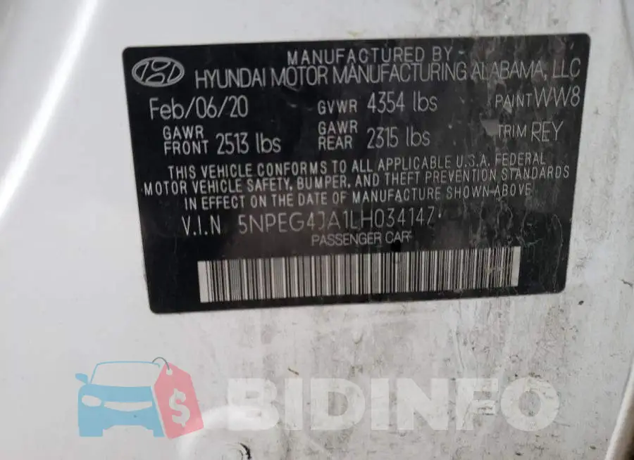 5NPEG4JA1LH034147 Photo# 13