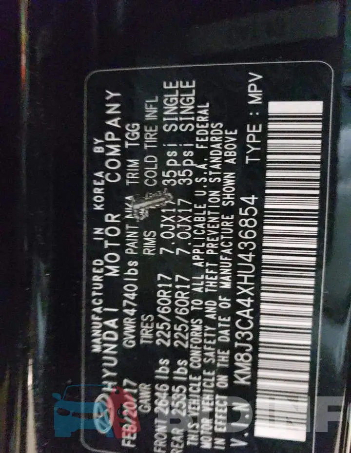 KM8J3CA4XHU436854 Photo# 13