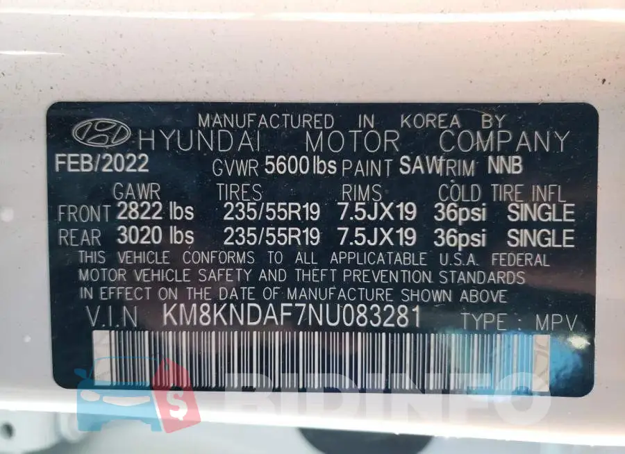 KM8KNDAF7NU083281 Photo# 13