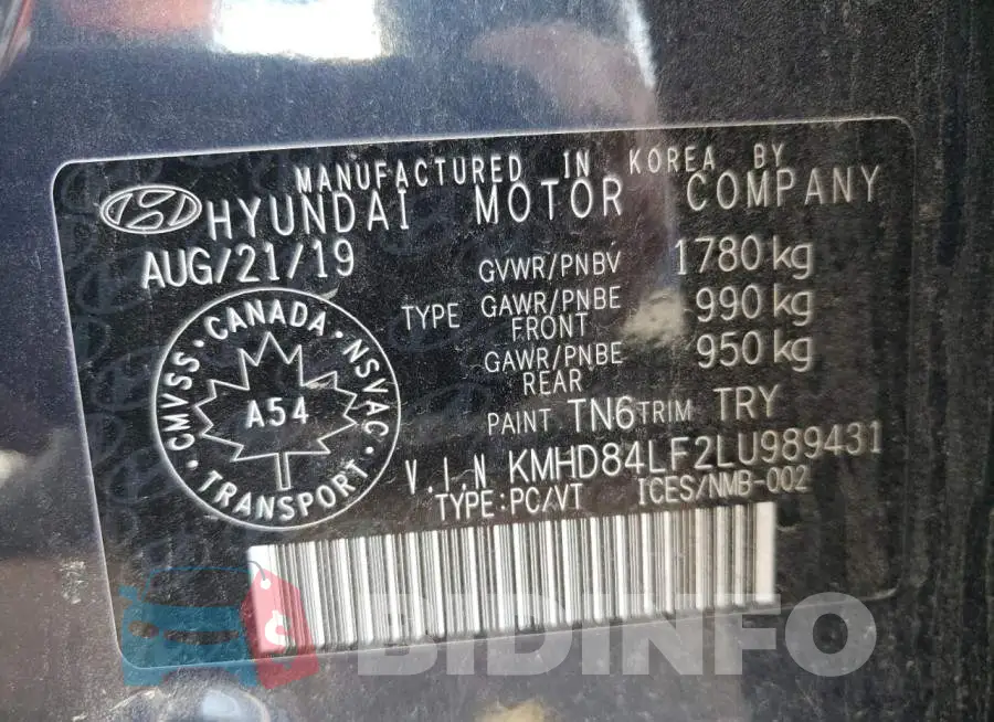 KMHD84LF2LU989431 Photo# 10
