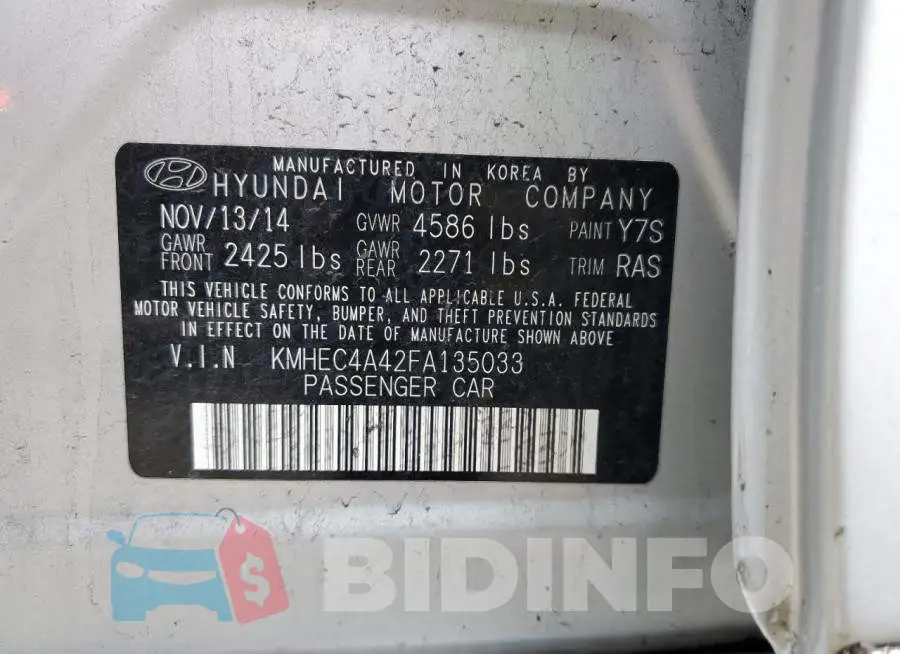 KMHEC4A42FA135033 Photo# 12