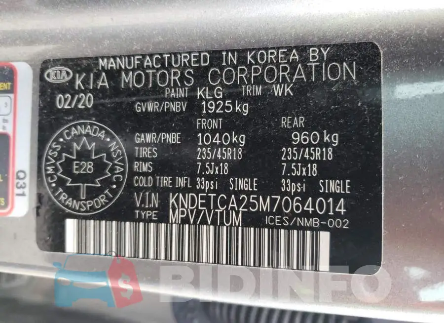 KNDETCA25M7064014 Photo# 14