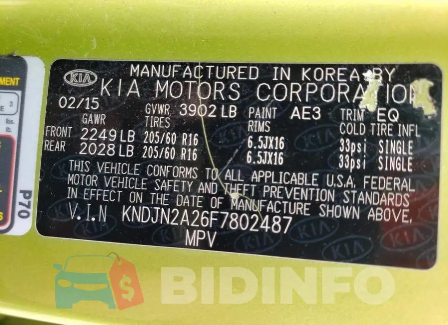 KNDJN2A26F7802487 Photo# 13