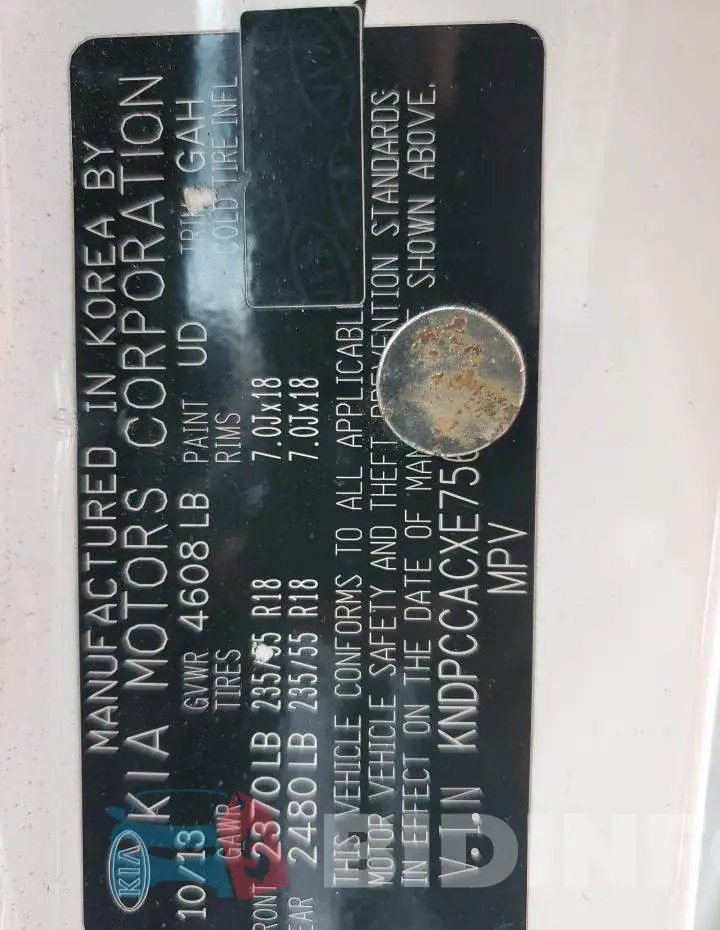 KNDPCCACXE7563314 Photo# 13