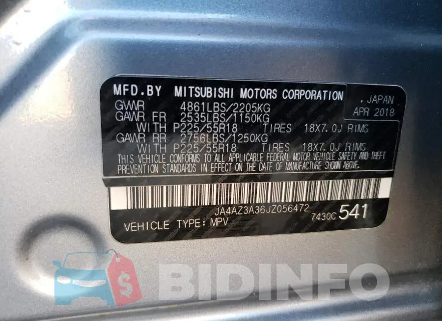 JA4AZ3A36JZ056472 Photo# 12