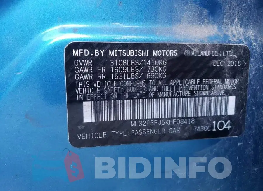ML32F3FJ5KHF08418 Photo# 12