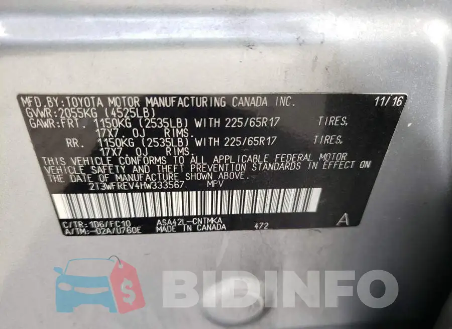 2T3WFREV4HW333567 Photo# 14