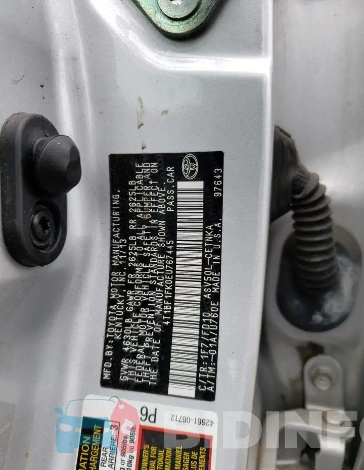 4T1BF1FK0EU767445 Photo# 13