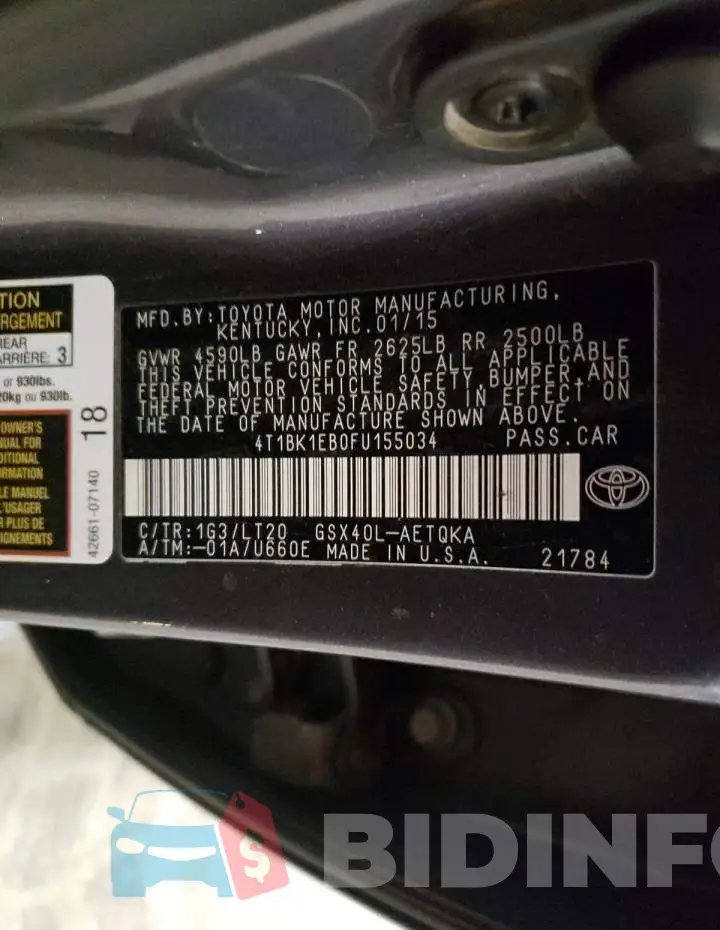 4T1BK1EB0FU155034 Photo# 12