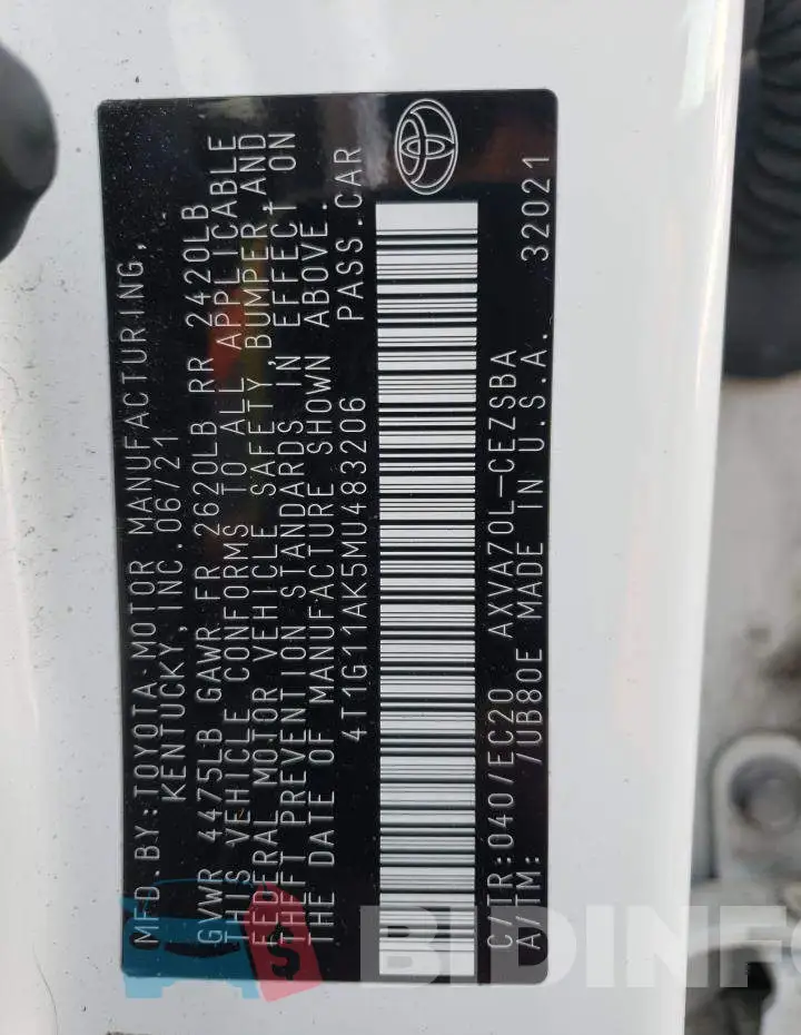 4T1G11AK5MU483206 Photo# 12