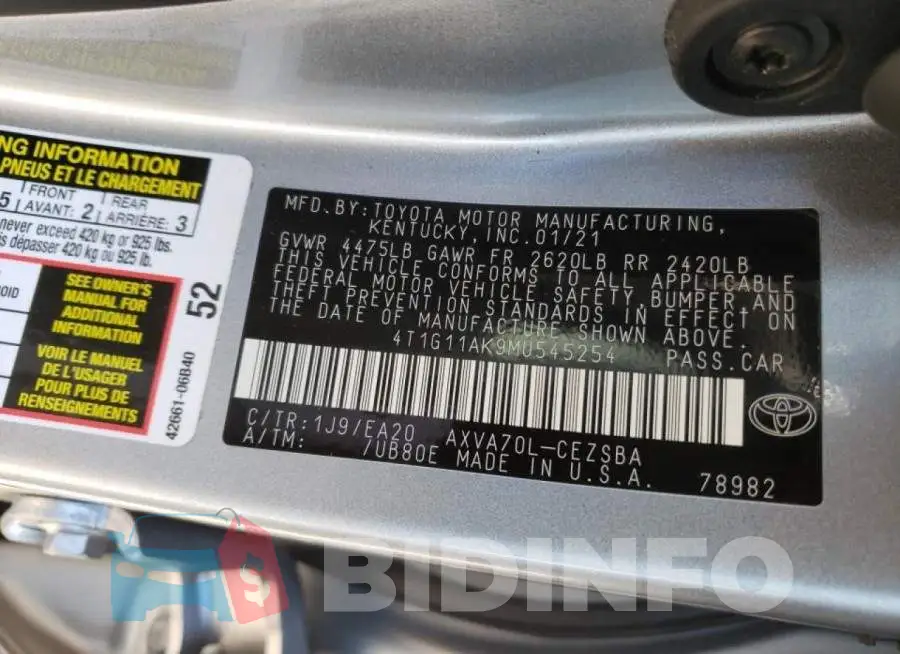4T1G11AK9MU545254 Photo# 10