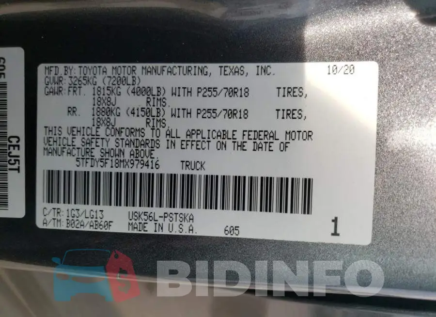 5TFDY5F18MX979416 Photo# 12