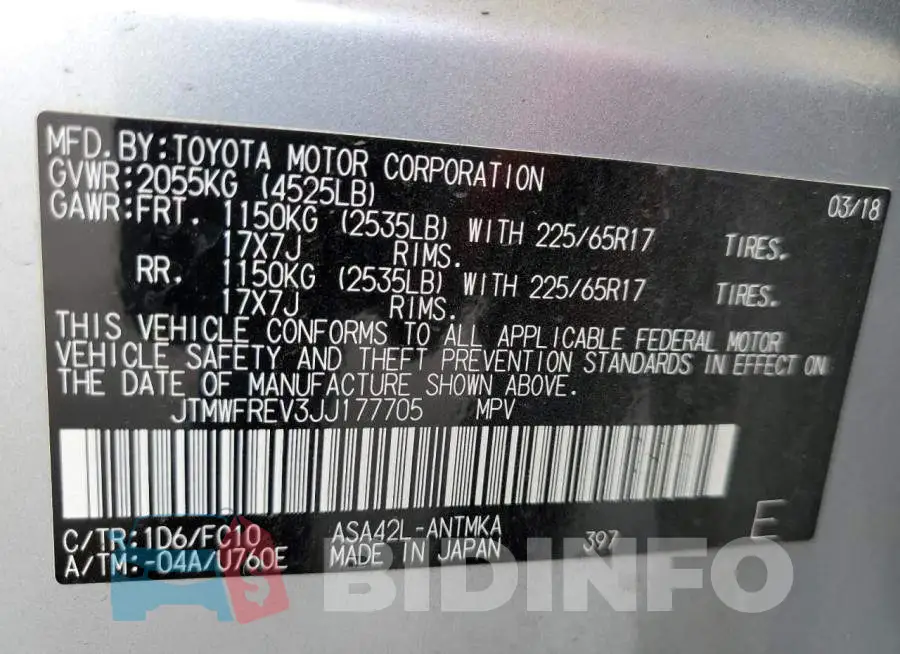 JTMWFREV3JJ177705 Photo# 12
