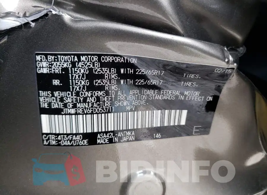 JTMWFREV6FD053711 Photo# 10