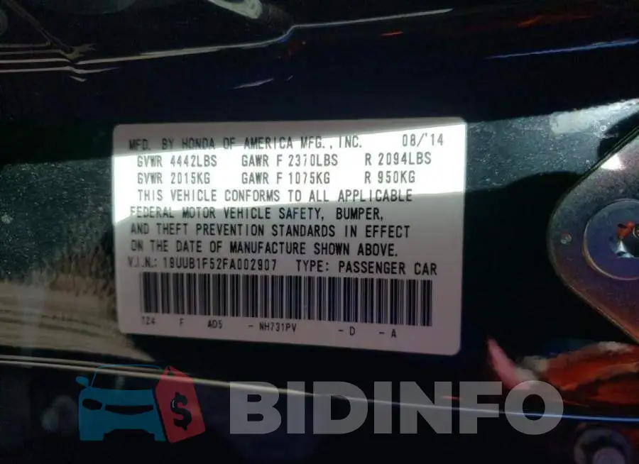 19UUB1F52FA002907 Photo# 13