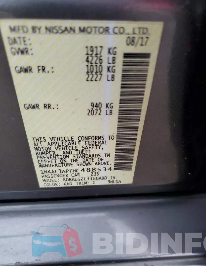 1N4AL3AP7HC488534 Photo# 12
