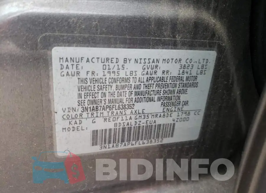 3N1AB7AP6FL638352 Photo# 12