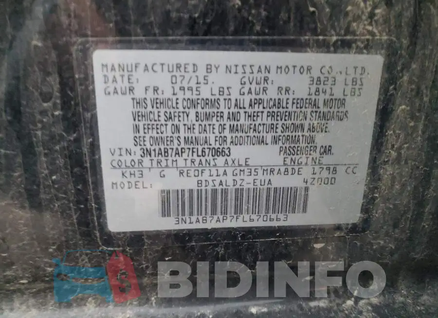 3N1AB7AP7FL670663 Photo# 13