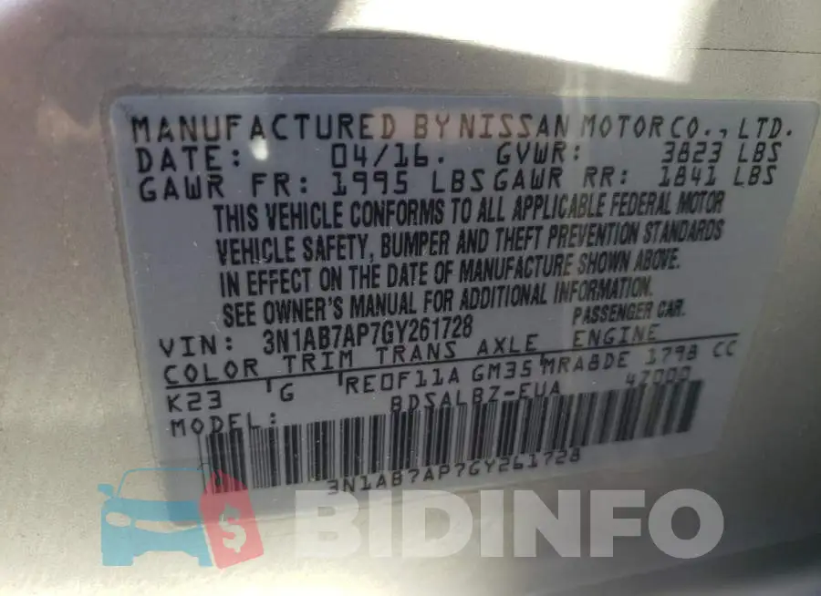 3N1AB7AP7GY261728 Photo# 10