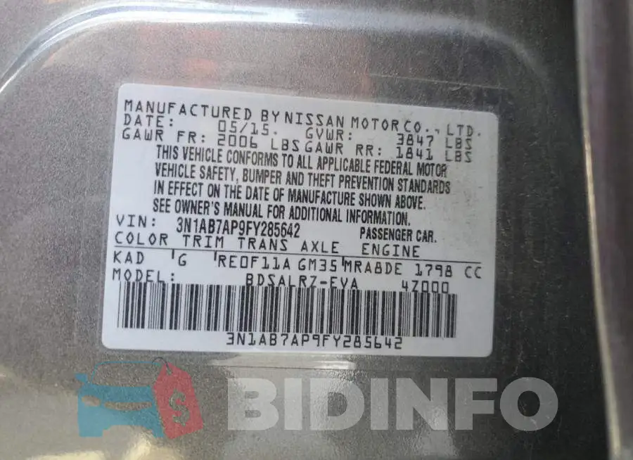 3N1AB7AP9FY285642 Photo# 12