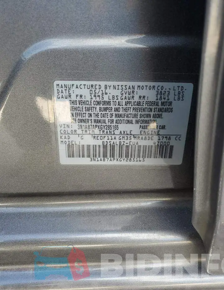 3N1AB7APXGY285165 Photo# 12