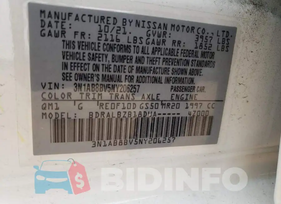 3N1AB8BV5NY206257 Photo# 12