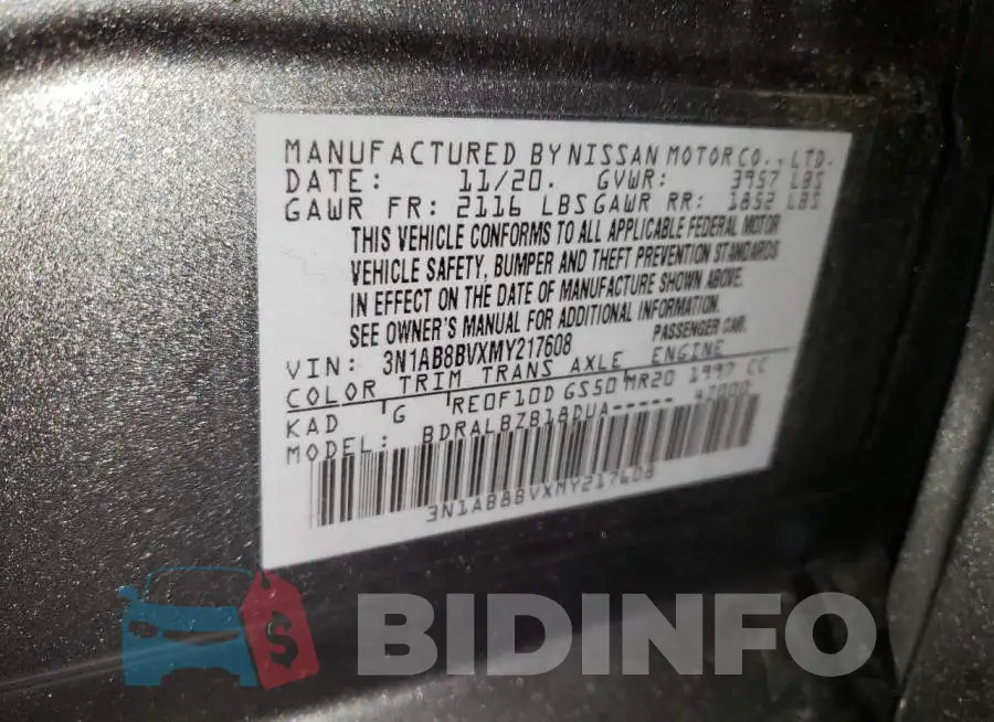 3N1AB8BVXMY217608 Photo# 12