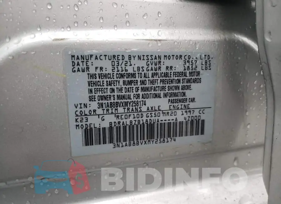 3N1AB8BVXMY258174 Photo# 12