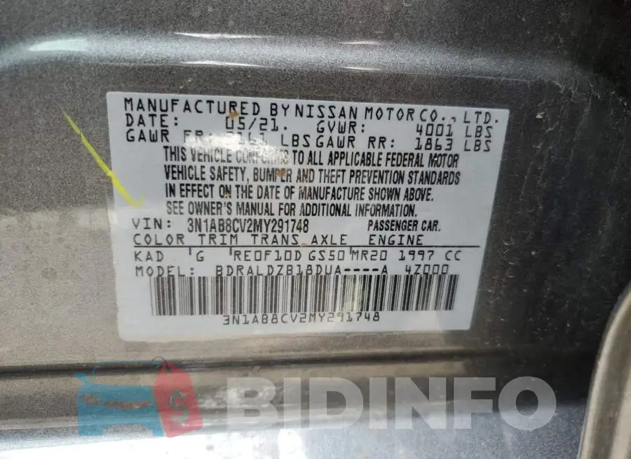3N1AB8CV2MY291748 Photo# 13