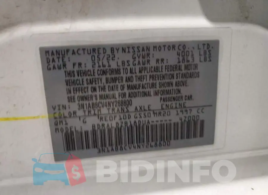 3N1AB8CV4NY268800 Photo# 12