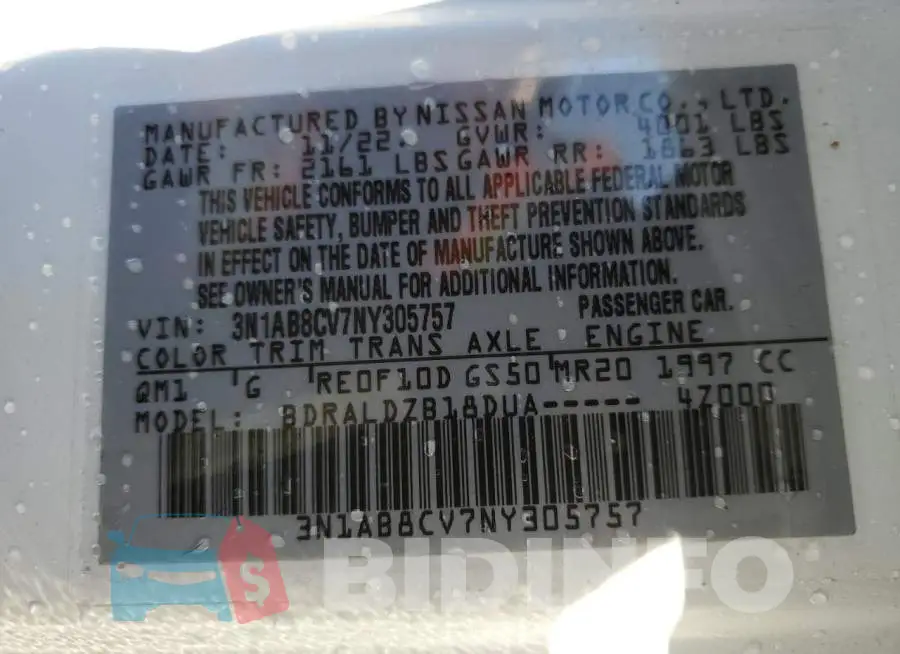 3N1AB8CV7NY305757 Photo# 12