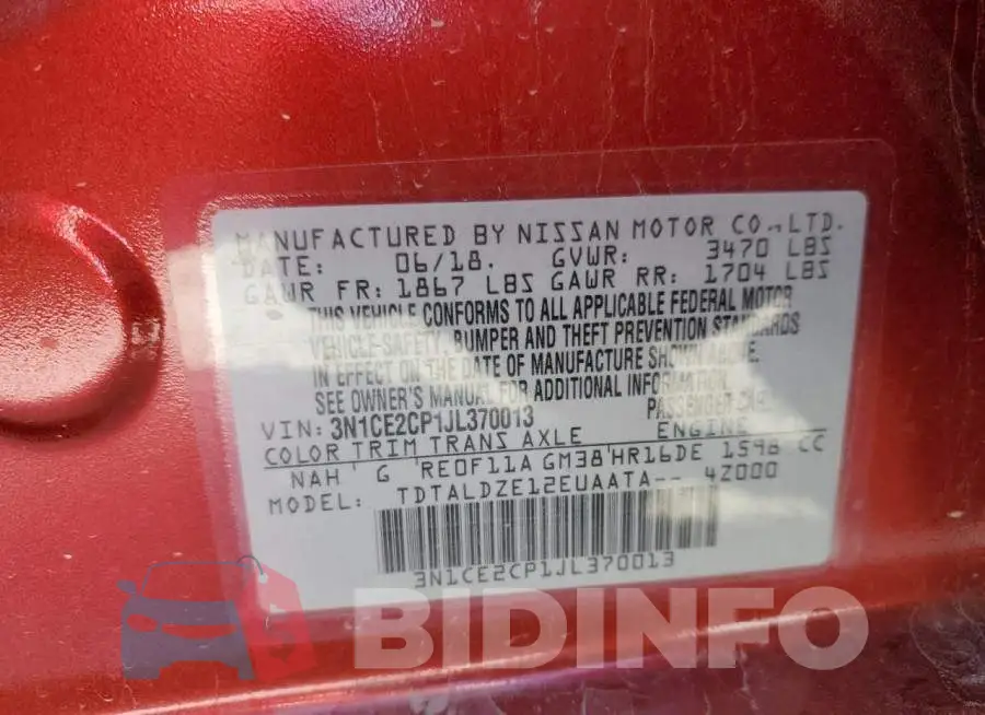 3N1CE2CP1JL370013 Photo# 10