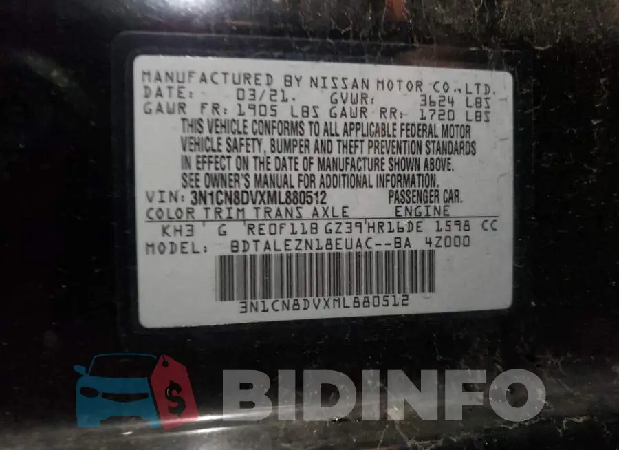 3N1CN8DVXML880512 Photo# 12