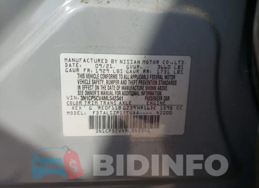 3N1CP5CV4ML542341 Photo# 10