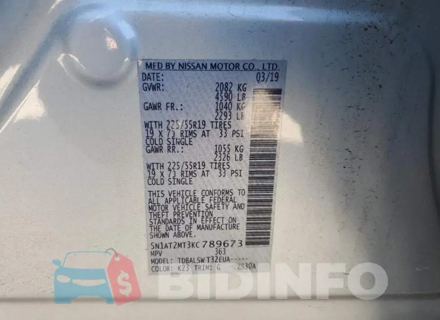 5N1AT2MT3KC789673 Photo# 13