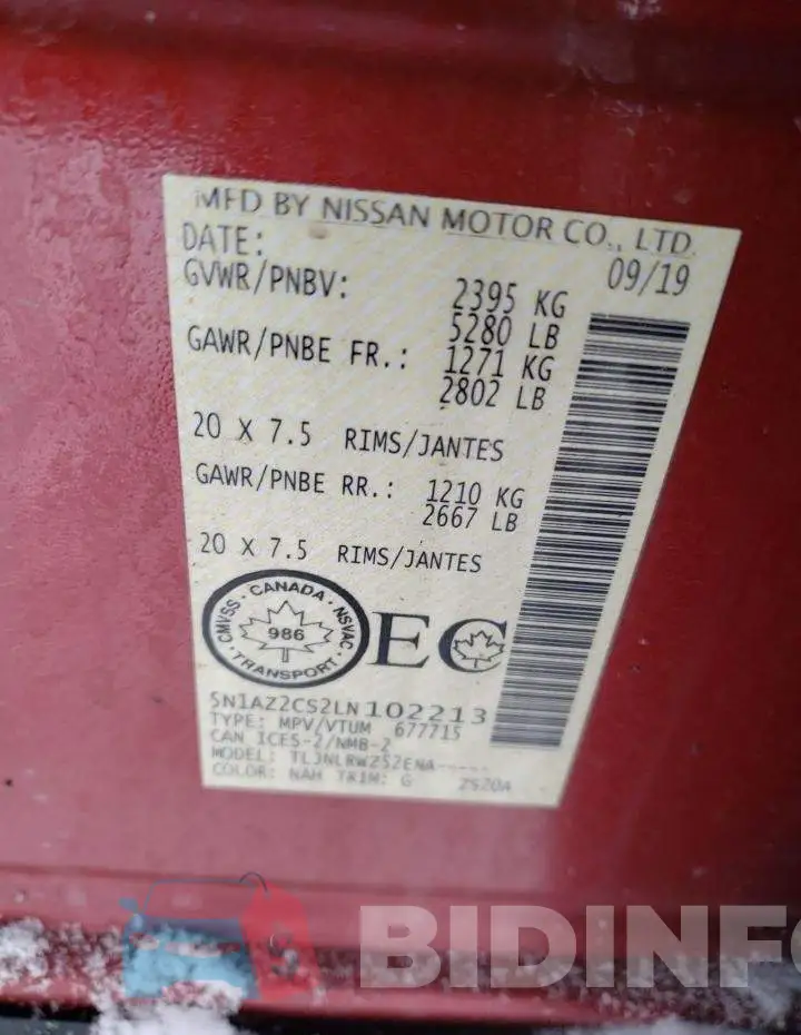 5N1AZ2CS2LN102213 Photo# 13