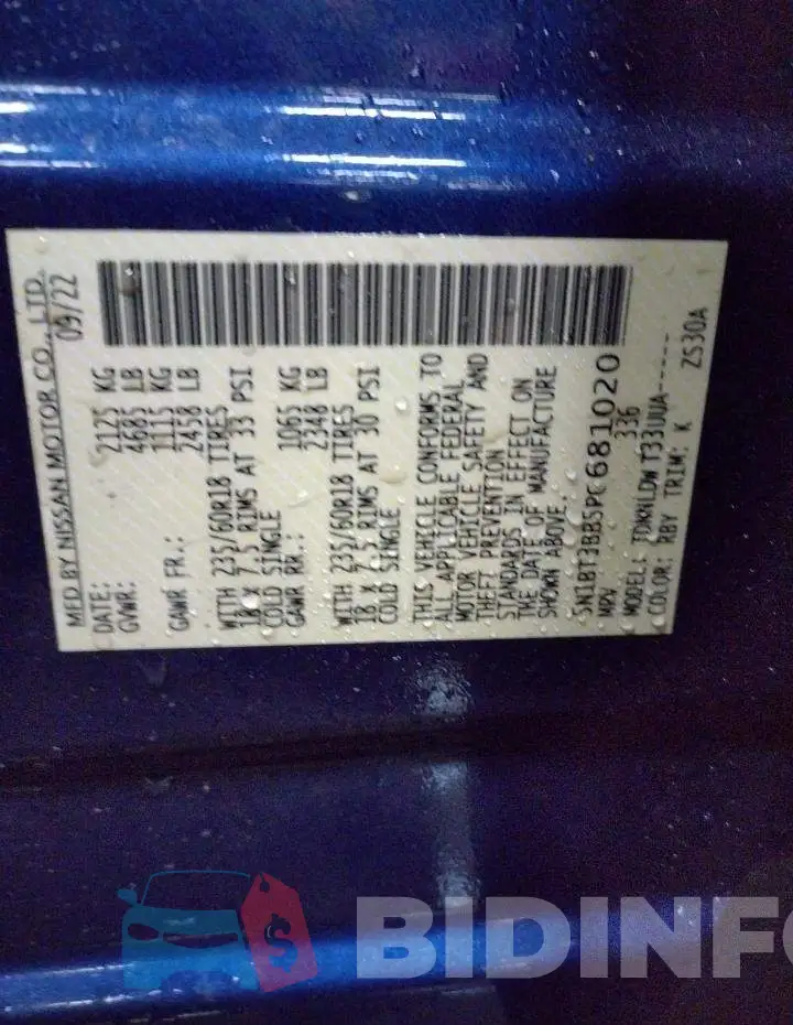 5N1BT3BB5PC681020 Photo# 13