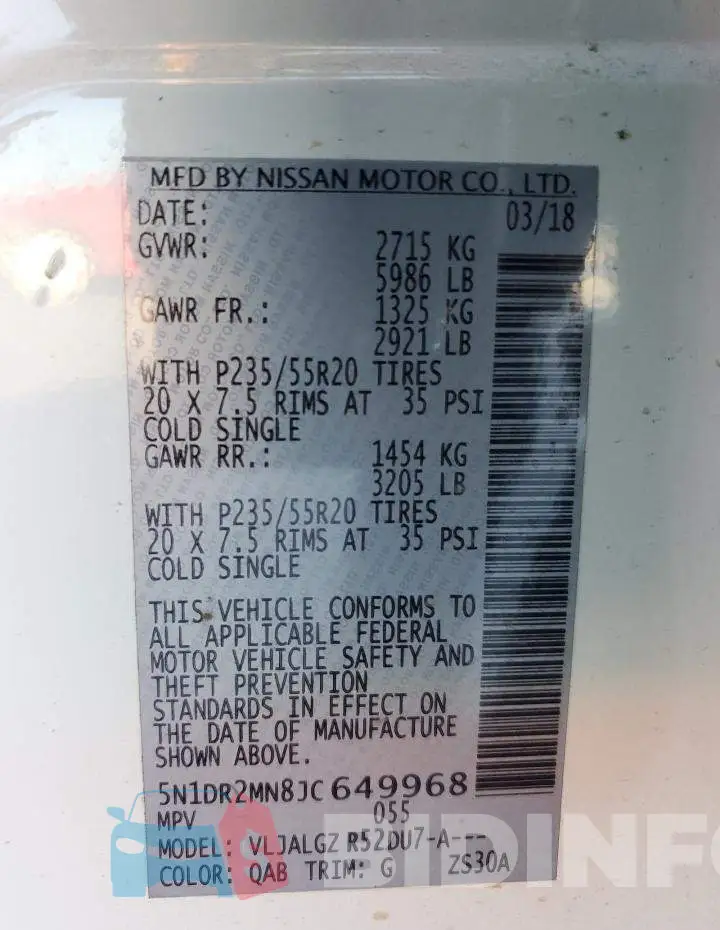 5N1DR2MN8JC649968 Photo# 12