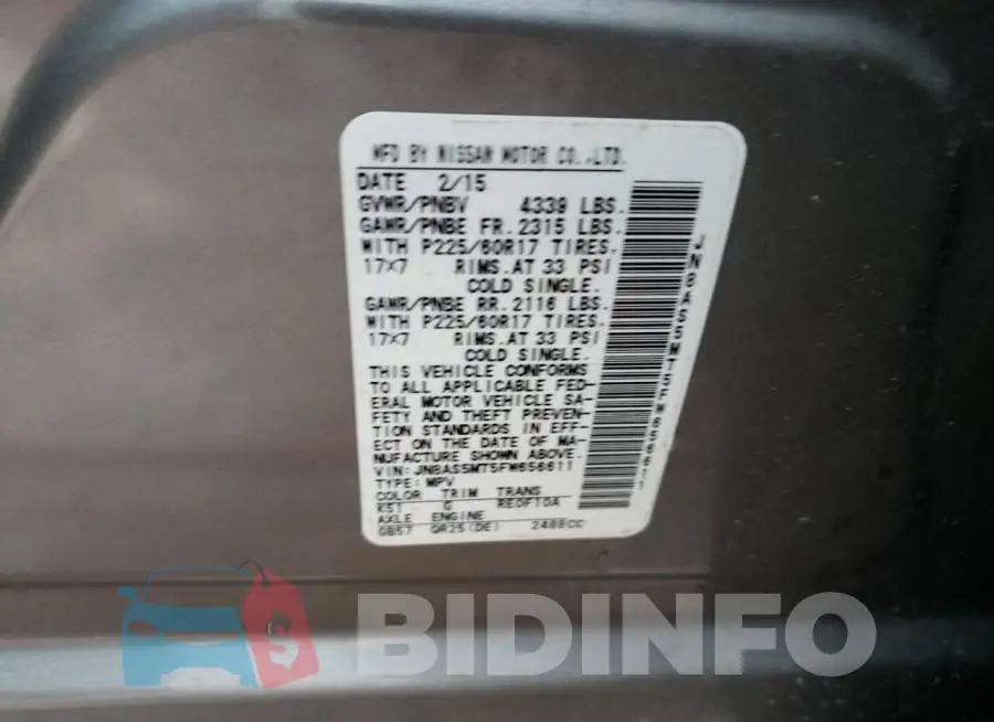 JN8AS5MT5FW656611 Photo# 14
