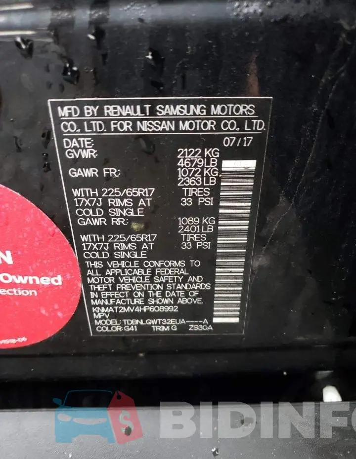 KNMAT2MV4HP608992 Photo# 14