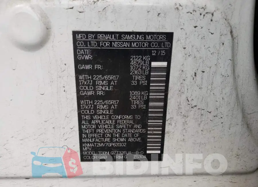 KNMAT2MV7GP631102 Photo# 10