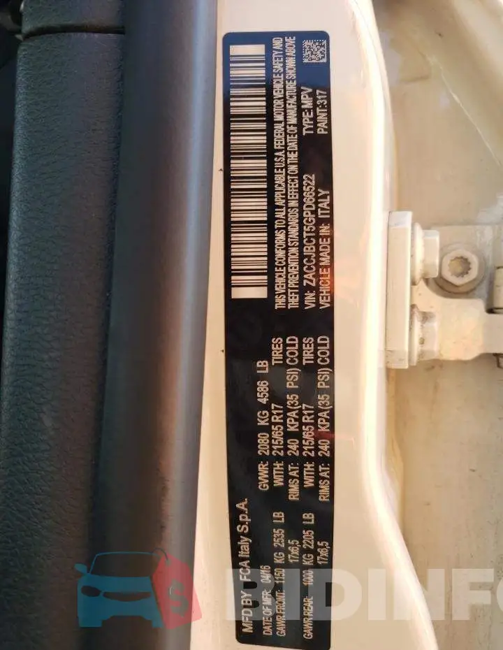 ZACCJBCT5GPD66522 Photo# 10