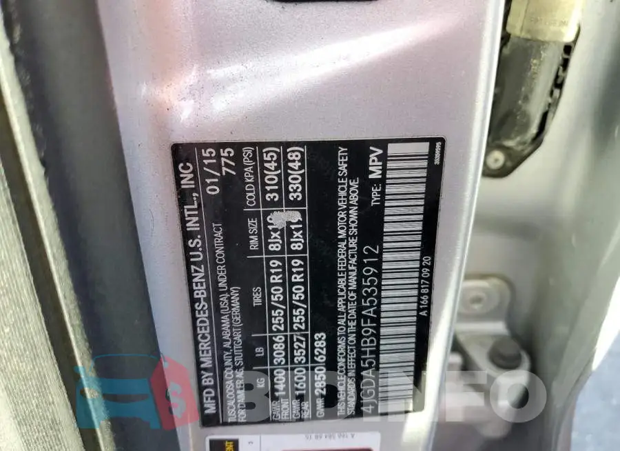 4JGDA5HB9FA535912 Photo# 13