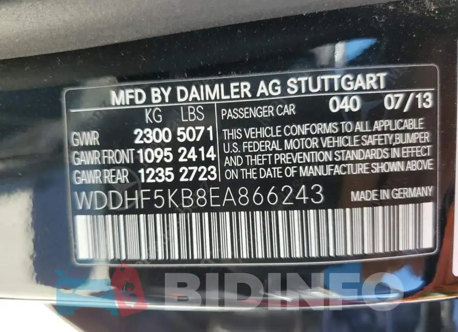 WDDHF5KB8EA866243 Photo# 12
