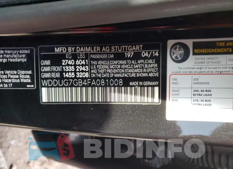 WDDUG7GB4FA081008 Photo# 12